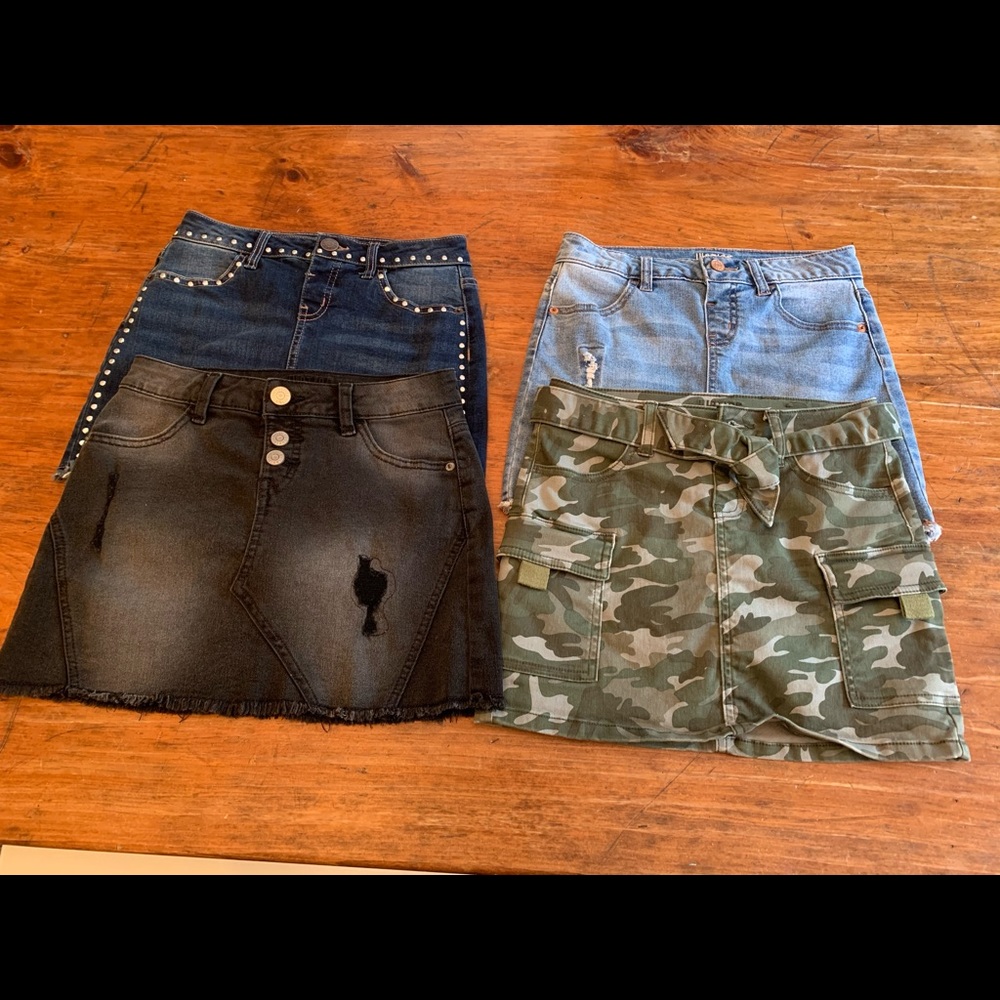 Lot of girls jean skirts